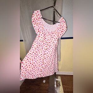 NWOT No Boundaries XL Multicolor Flower Print Wood Button Short Sleeve Sun Dress